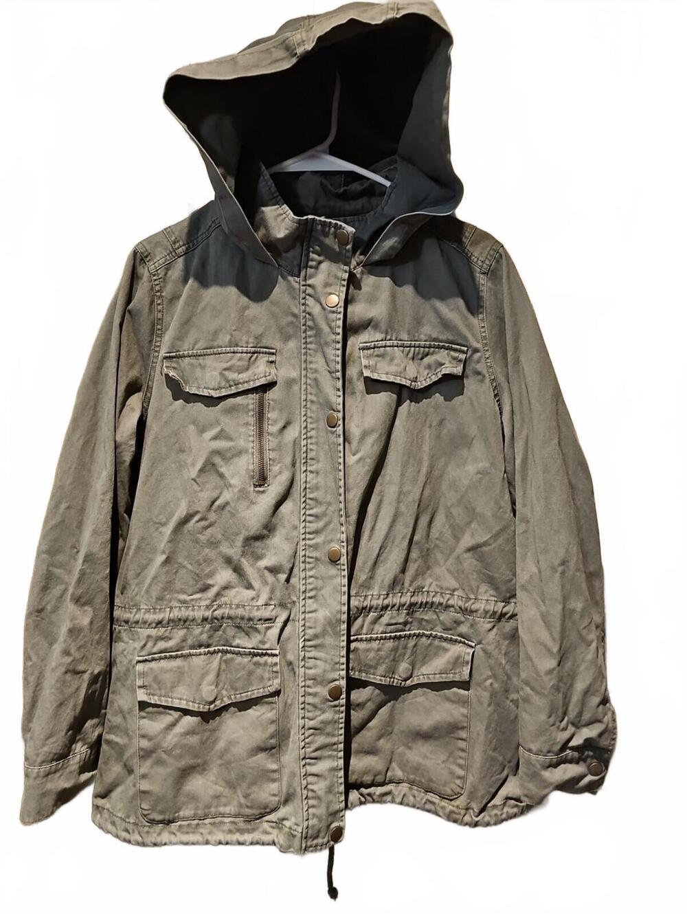 Urbanology Olive Green Mid Length Cinched Waist Jacket Size 1X